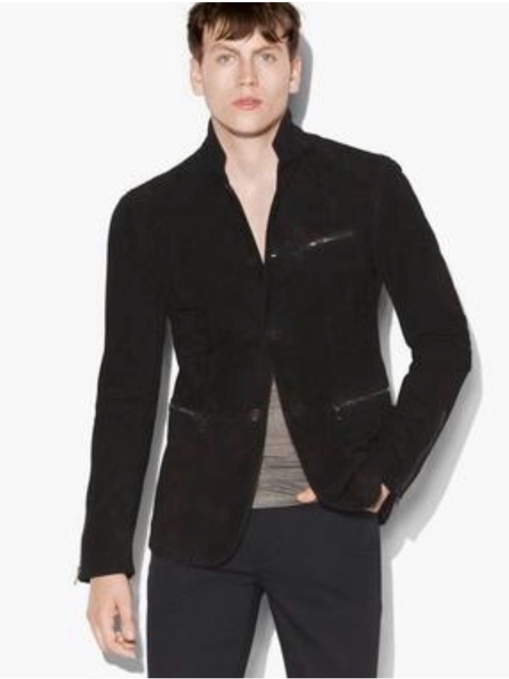 John Varvatos Collection Goat Suede Jacket Size EU 44 USA 34 Small